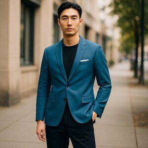 EXPRESS Men's Blue Slim Fit Photographer Blazer Size 38 Regular